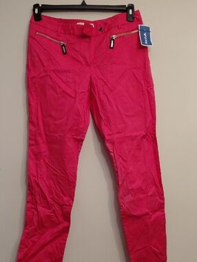 Michael Kors Bright Pink Pants with Silver Zip Detail